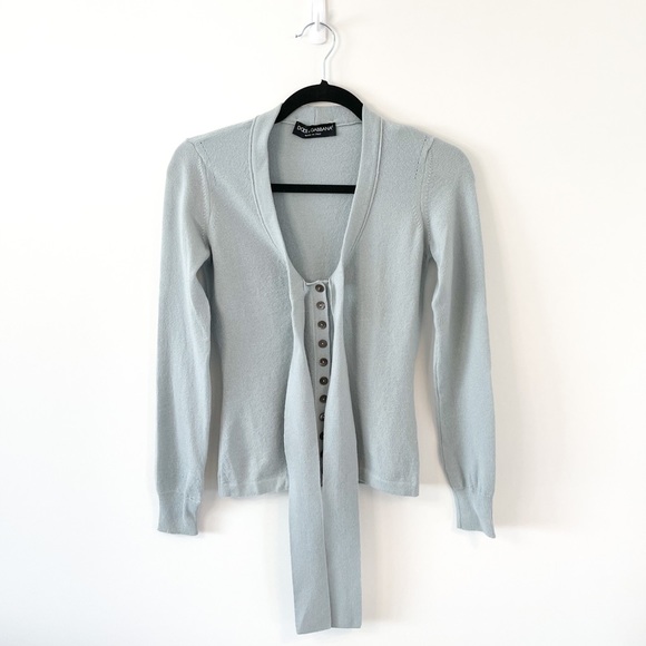 ✨HOST PICK✨Authentic Dolce & Gabbana Bow Tie Cardigan Size 40 IT / 4 US - Picture 6 of 13